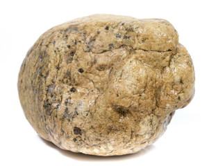 Single natural stone on white background