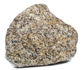 Single natural stone on white background