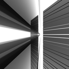 Obraz premium Futuristic black architecture background. 3D Rendering.