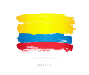 Flag of Colombia. Brush strokes