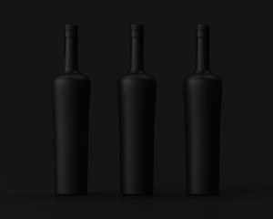 Mock-up Blank 3d illustration Alcohol Bottle, copy space.