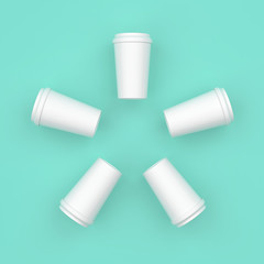 White coffee cup creative minimal design.