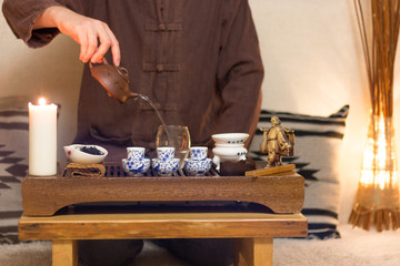 Table for traditional chinese ceremony with master