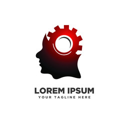 robotic human head with gear