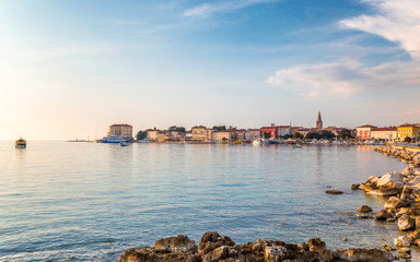 Fototapeta premium Porec town and harbor on Adriatic sea in Croatia, Europe.