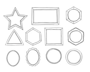 frames set line art Hand drawn vector art