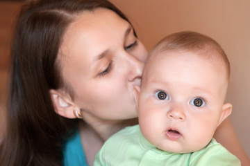 Young mother with her baby