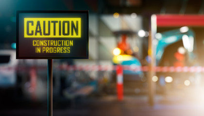LED Display - CAUTION Construction In Progress Signage