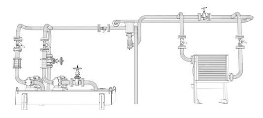 Wire-frame industrial equipment of oil pump