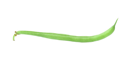 Fresh green bean on white background