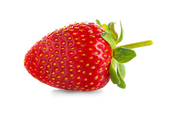 Ripe strawberry on white background