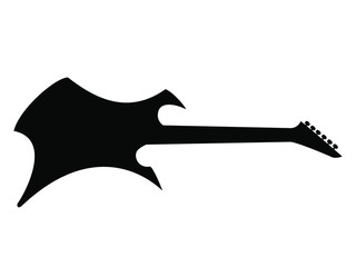 Silhouette tracées à la main d'une guitare Electrique