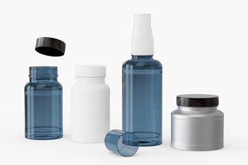 a set of cans for cosmetics or medicines