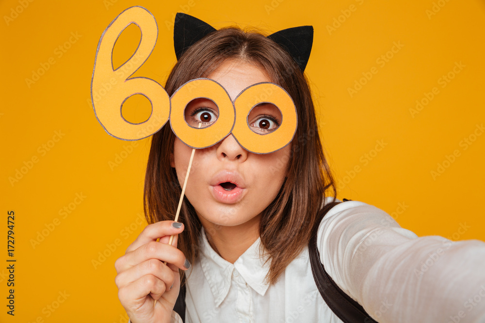 Canvas Prints Close up portrait of a pretty teenage schoolgirl