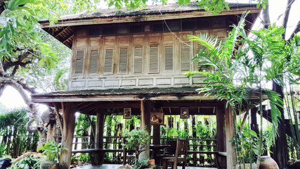 Old house full of memories.An old home in Disrepair. Traditional village houses in Thailand.