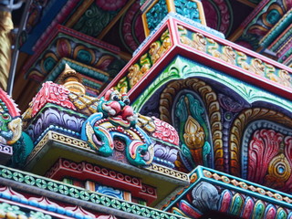 Fototapeta premium The Colorful Hindu Temple in Bangkok , Thailand