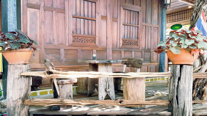 Old house full of memories.An old home in Disrepair. Traditional village houses in Thailand.