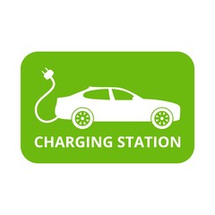 Electric Vehicle Charging Station road sign