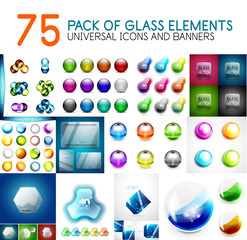 Mega pack of vector glass glossy design elements