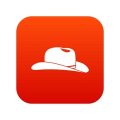 Cowboy hat icon digital red