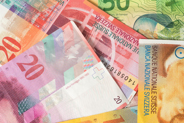 Nahaufnahme von Schweizer Franken