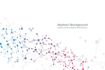 Abstract molecule background, genetic and chemical compounds, medical, technology or scientific concept vector illustration