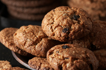 Oat cookies close-up
