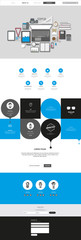 Website Template: One Page Flat Design Style Vector Illustration.