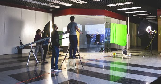 The shooting a business scene with people. time lapse