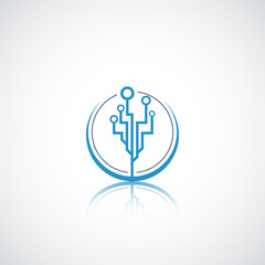 Technology business company logo. 