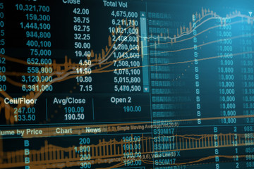 Stock exchange graph chart analysis global financial statistic data 