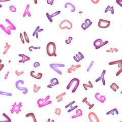 Seamless pattern with letters of the alphabet. Wallpaper with ABC.