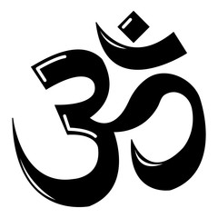 Om symbol hinduism icon , simple style - obrazy, fototapety, plakaty