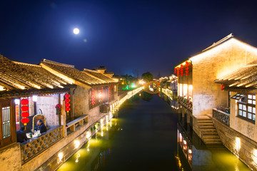 Night view of ancient town