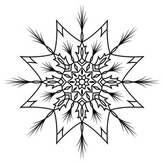 Snowflakes on white background