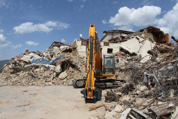 Fototapeta premium Amatrice - Italy - August 28, 2017 - The center of the country one year after the earthquake