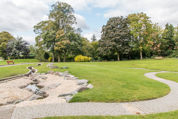 Swadlincote Park Derbyshire  water and stone feature.