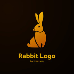 rabbit sits, flat logo