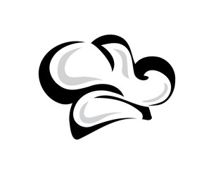 sharp chef hat illustration, cook hat illustration, symbol design, isolated on white background. 