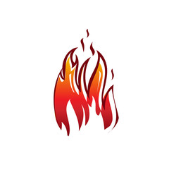 bold flame illustration, flame icon, symbol design, isolated on white background. 
