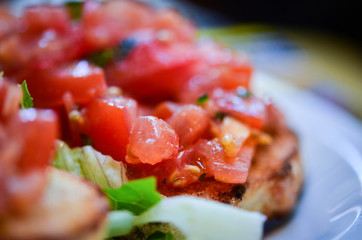 italian bruschetta with fresh tomatoes