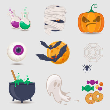 Set of Halloween icons