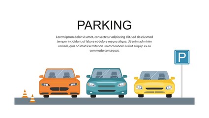 Parking lot design. Park icon. © irina