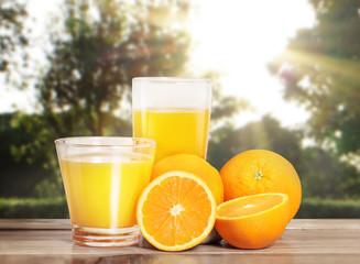  fruit Orange with leaves isolated