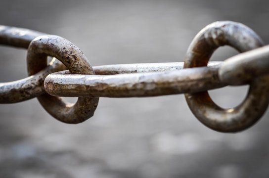 ancient chain close up view - industrial home decoration