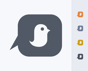 Bird & Chat Bubble - Carbon Icons. A professional, pixel-aligned icon  designed on a 32 x 32 pixel grid and redesigned on a 16 x 16 pixel grid for very small sizes.