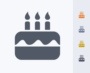 Birthday Cake - Carbon Icons. A professional, pixel-aligned icon  designed on a 32 x 32 pixel grid and redesigned on a 16 x 16 pixel grid for very small sizes.