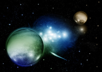 galaxy in a free space