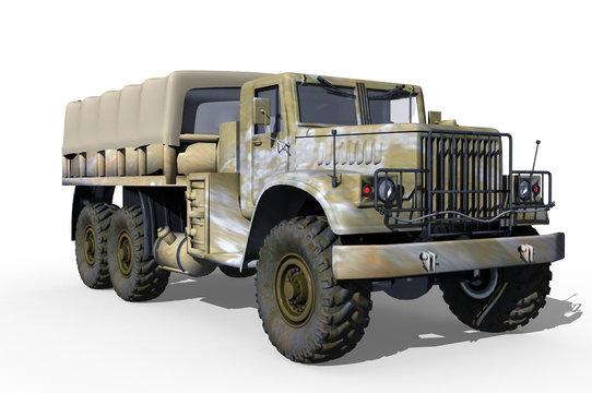 Milit&auml;r Truck 3d, freigestellt