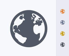 Earth - Carbon Icons. A professional, pixel-aligned icon  designed on a 32 x 32 pixel grid and redesigned on a 16 x 16 pixel grid for very small sizes.